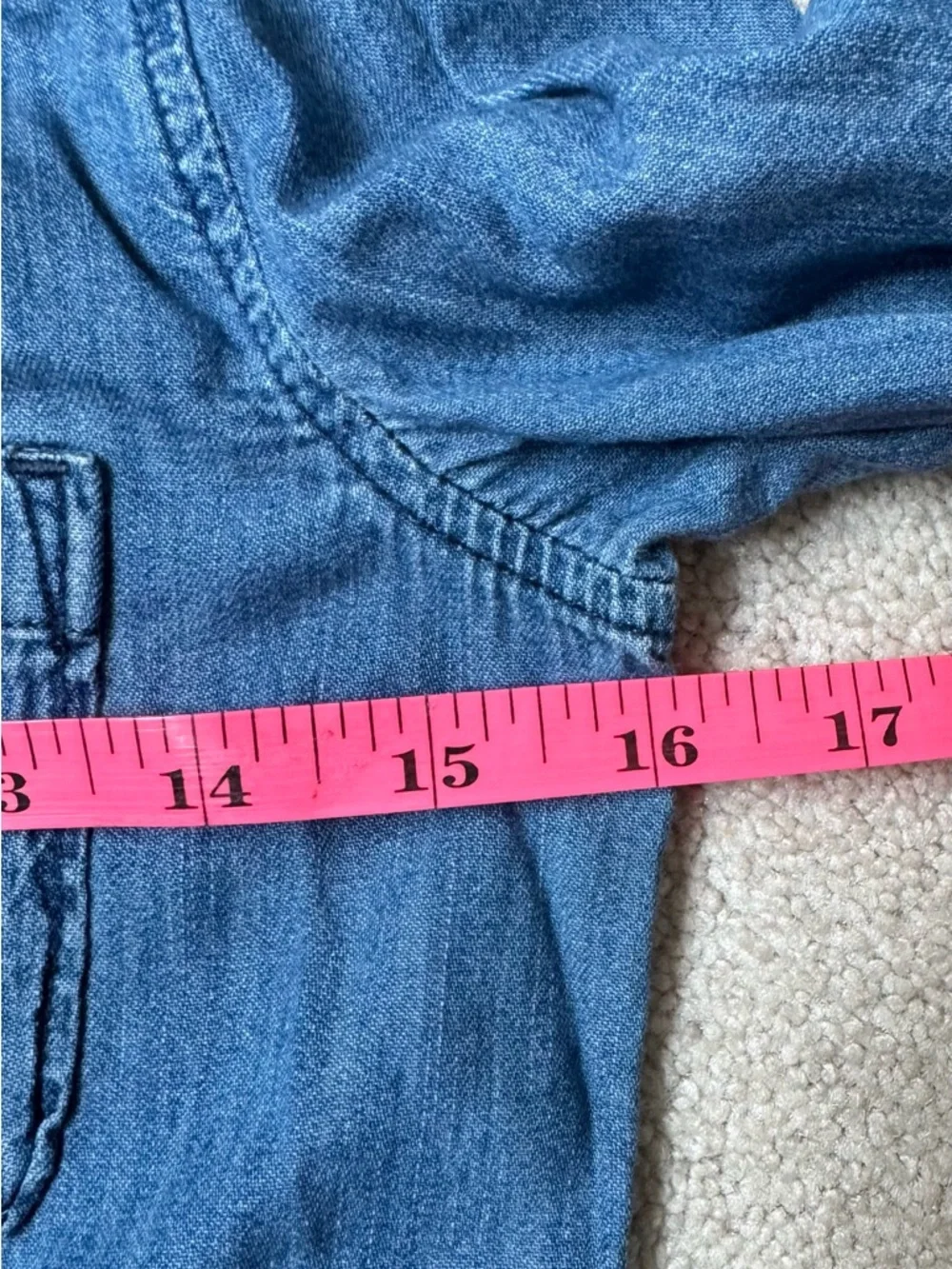 Gap Girls XL (12) Soft Denim/Chambray Button Down Pocket Fall Dress